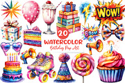 Happy Birthday Pop Art Clipart, an Illustration by CreationArt (Thumbnail 1 of 4)