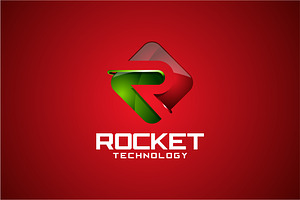 Rocket Tech - 3D Letter R Logo