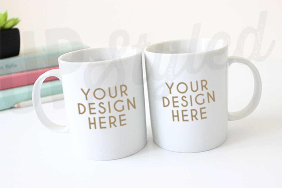 F193 Two Mugs Styled Mock Up, a Cups & Container Mockup by UpStyled (Photo 1 of 3)