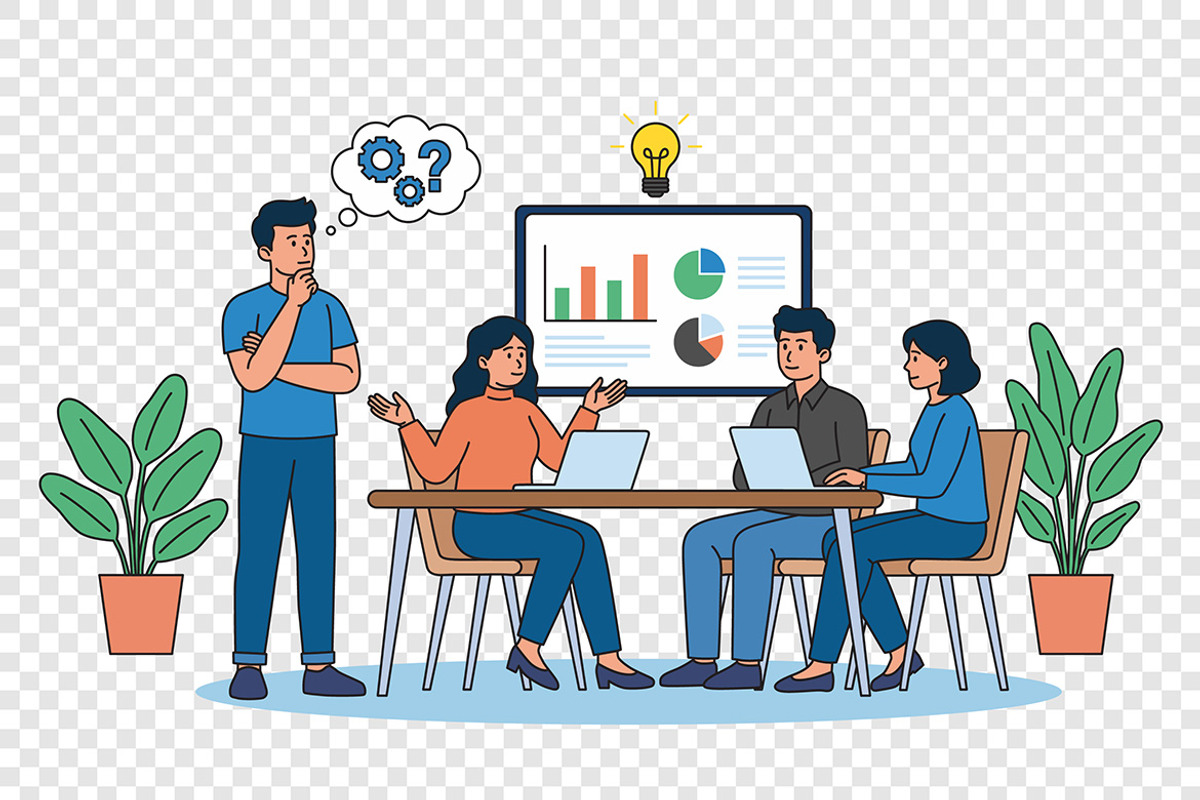 Business Team Meeting Illustration, a Work Illustration by Partikusi Design (Photo 3 of 3)