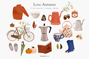 Love Autumn Collection, a Seasonal Illustration by Chus Moreno Studio (Thumbnail 1 of 7)