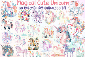 Magical Kingdom Pastel Cute Unicorn, an Illustration by Sublimation Artist
