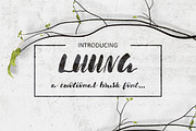 Luuna. Emotional Brush Font, a Script Font by Wewhitelist (Thumbnail 1 of 7)