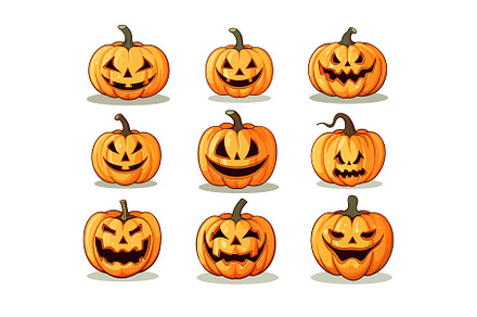Set of Halloween pumpkins vector, an Object Graphic by MistyDay