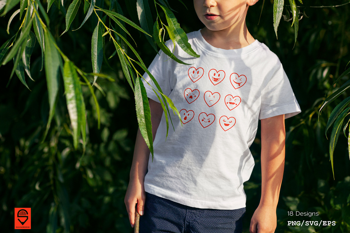 Love Heart Emoji Expressions Bundle, an Illustration by shaondesigns (Photo 5 of 9)
