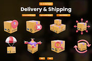 Delivery & Shipping 3D Icon Pack, an Object Graphic by Artnivora.Std (Thumbnail 1 of 4)