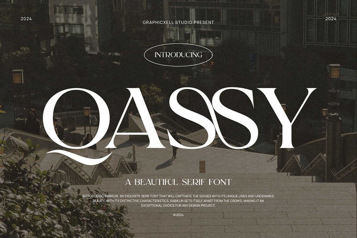 Qassy Elegant Serif Font Typeface, a Serif Font by Graphicxell (Photo 1 of 6)
