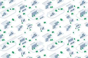 Isometric city map pattern, Vector