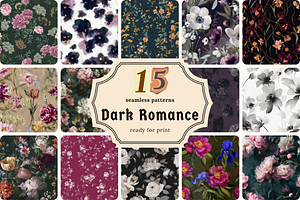 Dark Romance Moody Floral Patterns, a Pattern Graphic by Ninterints