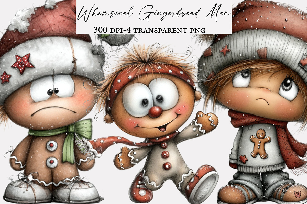 Whimsical Gingerbread Man Clipart, an Illustration by Designworld (Photo 1 of 5)