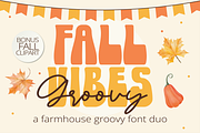 Fall Vibes Groovy - A Retro Font duo, a Handwritten Font by BitongType (Thumbnail 1 of 15)