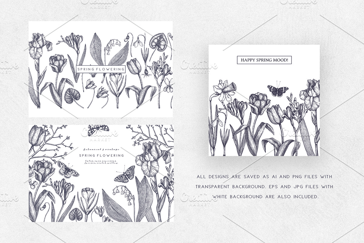 Hand Drawn Spring Flowers Set, a Seasonal Illustration by Yevheniia (Photo 9 of 16)