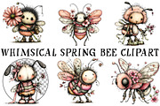 Whimsical Spring Bee Clipart, an Illustration by OK Design (Thumbnail 2 of 6)