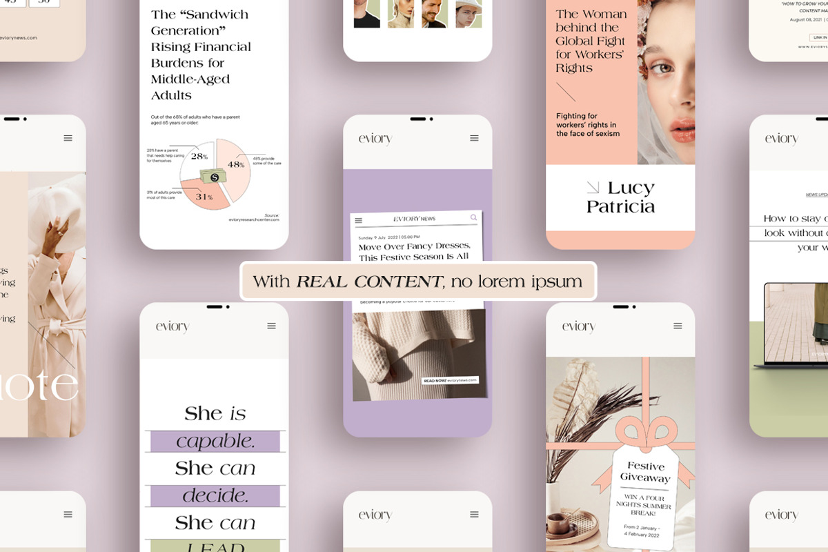 Blog & News Room Instagram CANVA PS, a Social Media Template by Eviory (Photo 2 of 26)