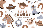 Little Cowboy - vector clipart, a Decorative Illustration by Barkova Nadya (Thumbnail 1 of 9)