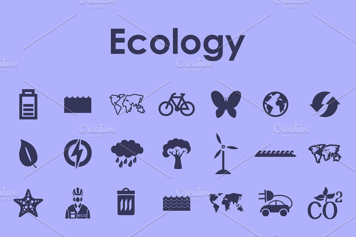 42 ECOLOGY simple icons, an Outline Icon by Palau (Photo 2 of 4)