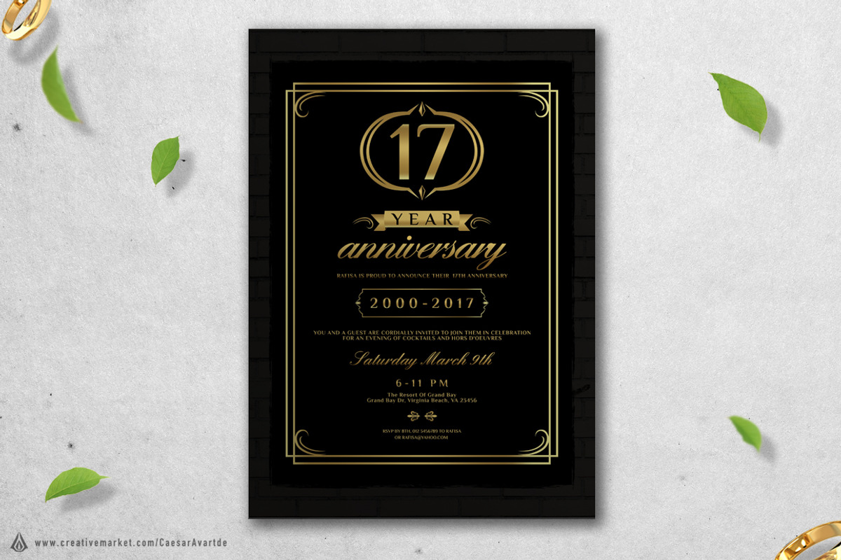 5 Anniversary Invitation, a Card Template by Avartde Creative (Photo 2 of 6)