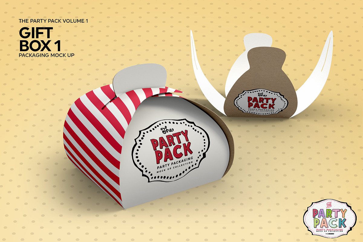 Gift Box 1 Packaging Mockup, a Cups & Container Mockup by INCDesign (Photo 3 of 6)