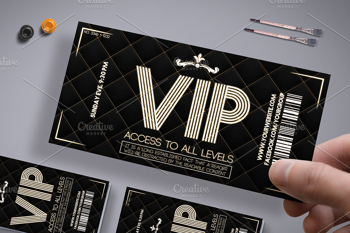 Luxury VIP Pass Card, a Card Template by Tzochko (Photo 2 of 5)