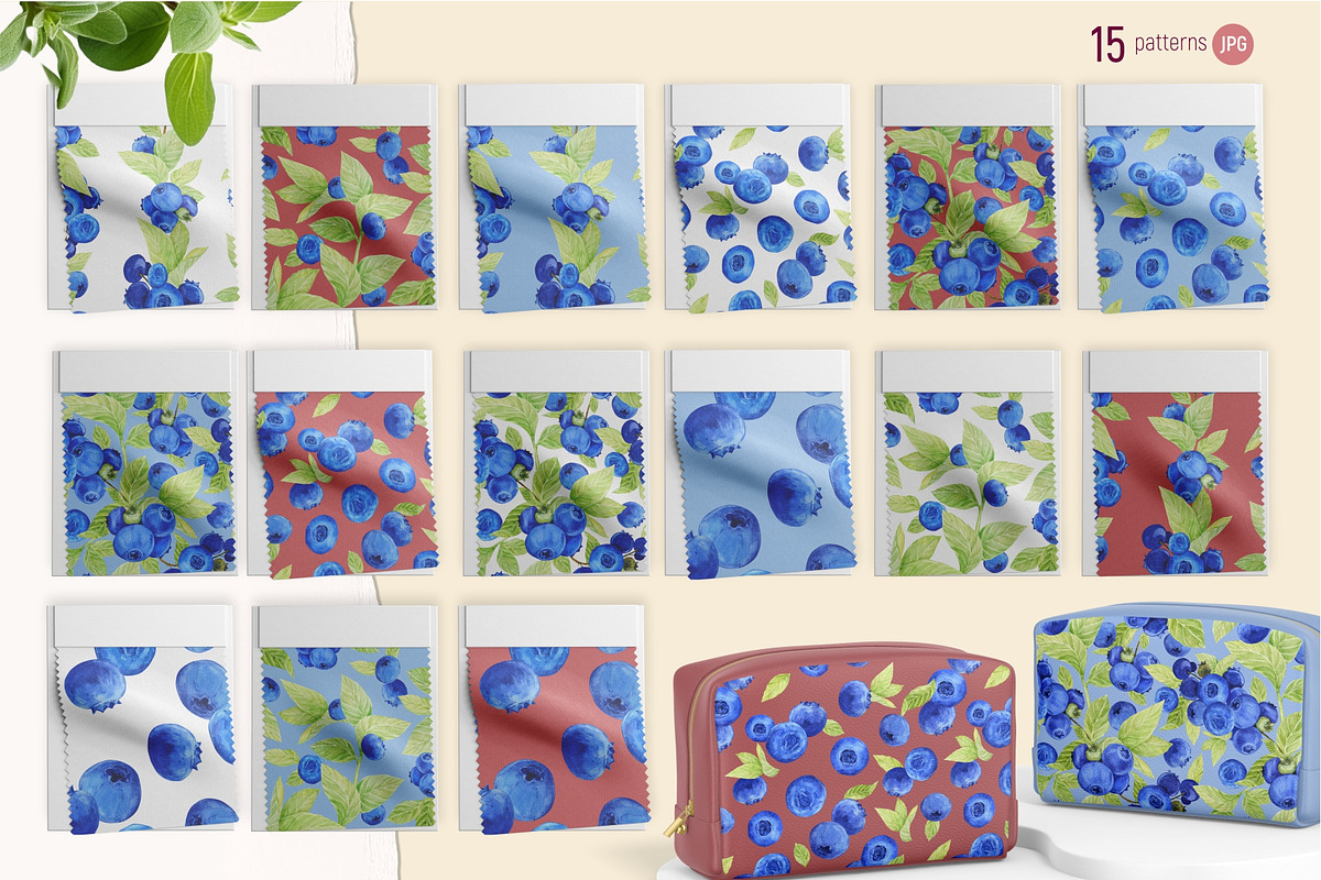 Wild Blueberries. Watercolor Clipart, a Food Illustration by Tata Pilip (Photo 8 of 8)