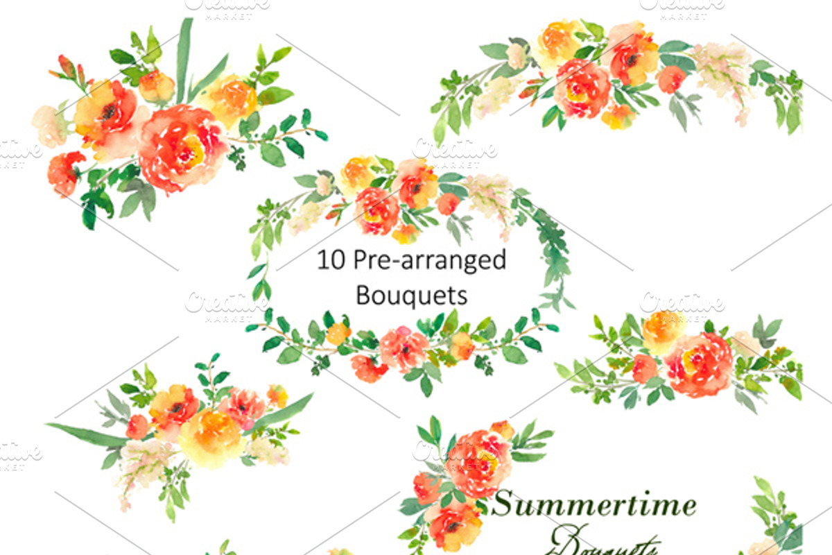Summertime Bouquets - Watercolor Flo, an Illustration by SmallHouseBigPony (Photo 6 of 6)