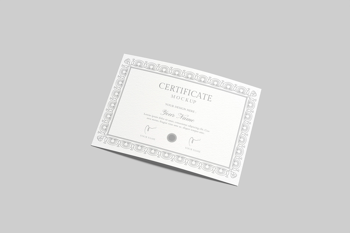 Paper Certificate Mockup, a Stationery Template by Graphiculon (Photo 4 of 11)