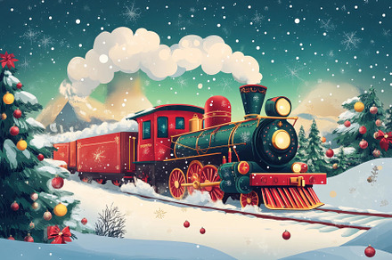 Vintage steam train travels through, a Photo by Tanuart
