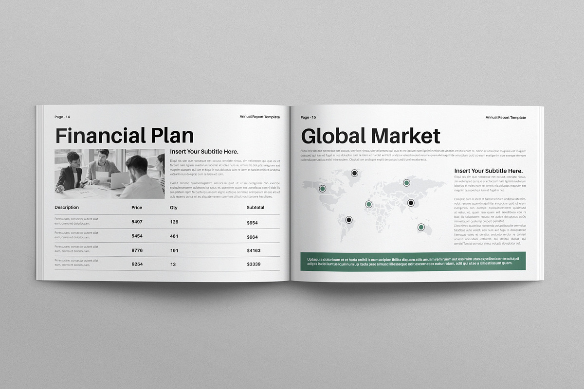 Annual Report Template Landscape, a Brochure Template by E-Type (Photo 6 of 7)