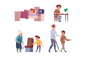 Kids helping. Well behaved little, a Person Illustration by Onyx