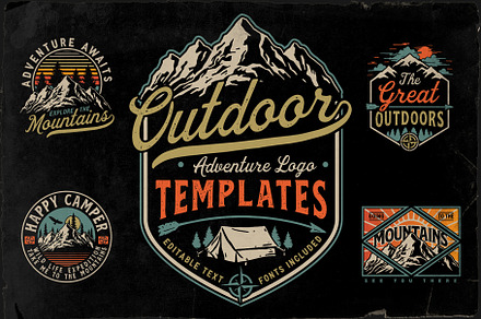 Outdoor Adventure Logo Templates, a Poster Template by Michael_Hinkle