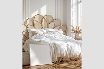 Frame Mockup in a luxury bedroom, an Architecture Photo by GFXCity