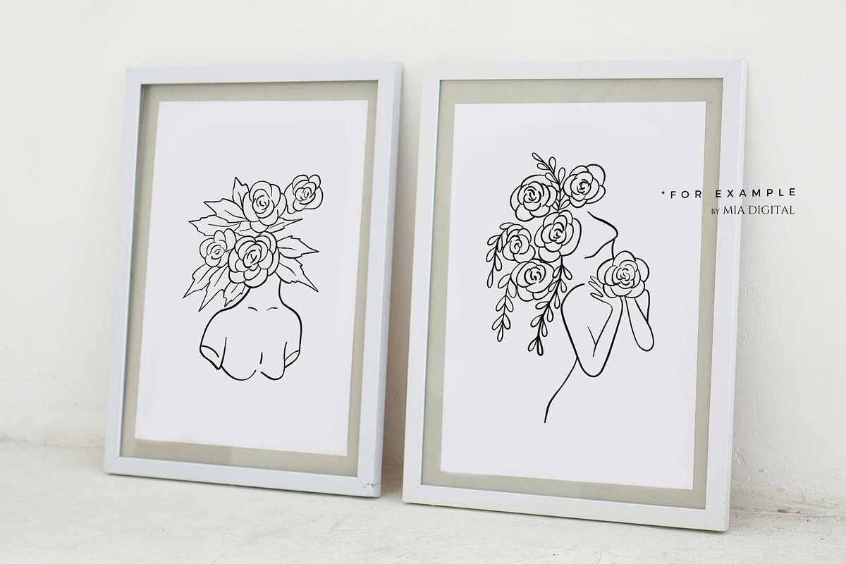 Floral Head Women SVG Cliparts, an Illustration by Mia Digital (Photo 6 of 6)