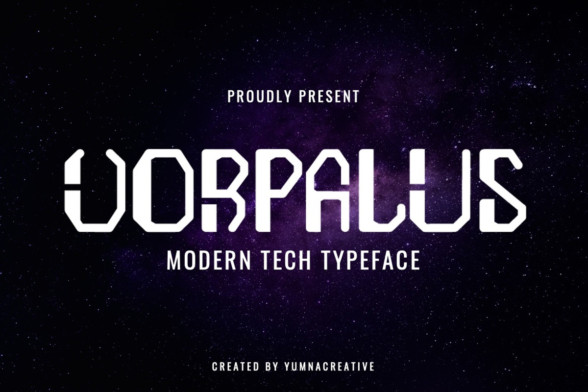 Vorpalus - Modern Tech Font, a Sans Serif Font by Dhabee (Photo 1 of 7)
