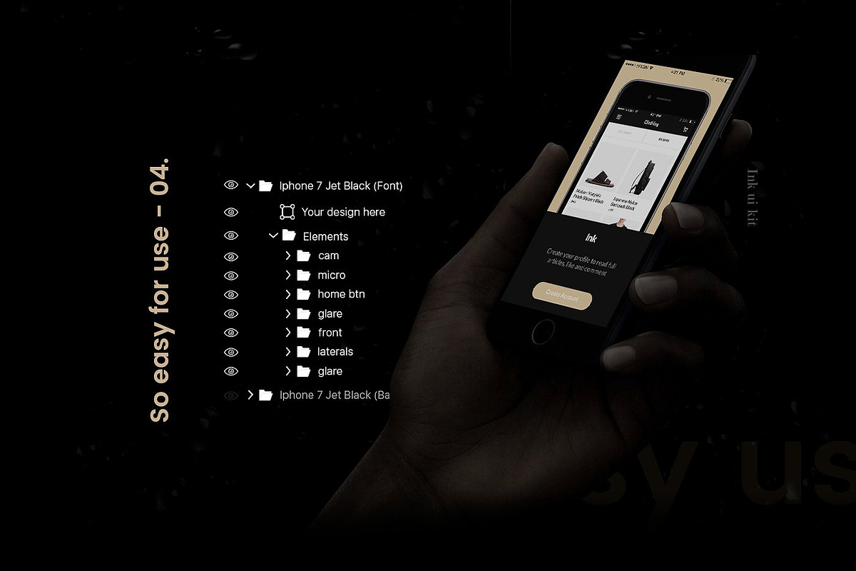 iPhone 7 & 7 Plus Mockups, an iPhone Mockup by Uidea (Photo 4 of 5)