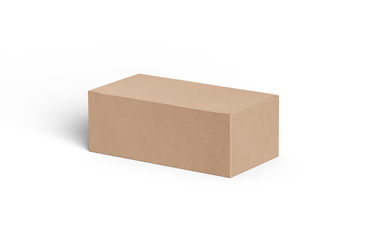 Kraft Cardboard Paper Box Mockup, a Packaging Mockup by Ram Studio LLC (Photo 2 of 18)