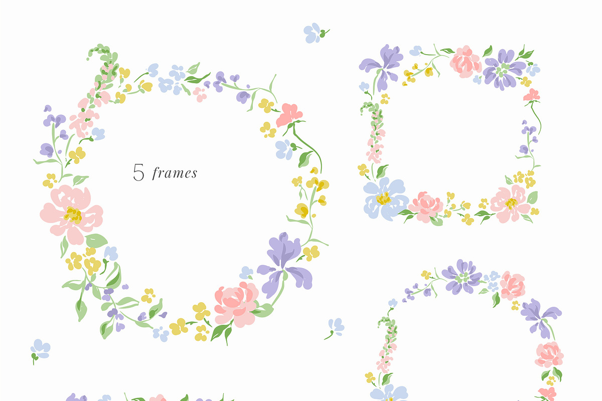 Romantic Flora - Patterns & Clipart, a Pattern Graphic by Inna Moreva (Photo 3 of 7)