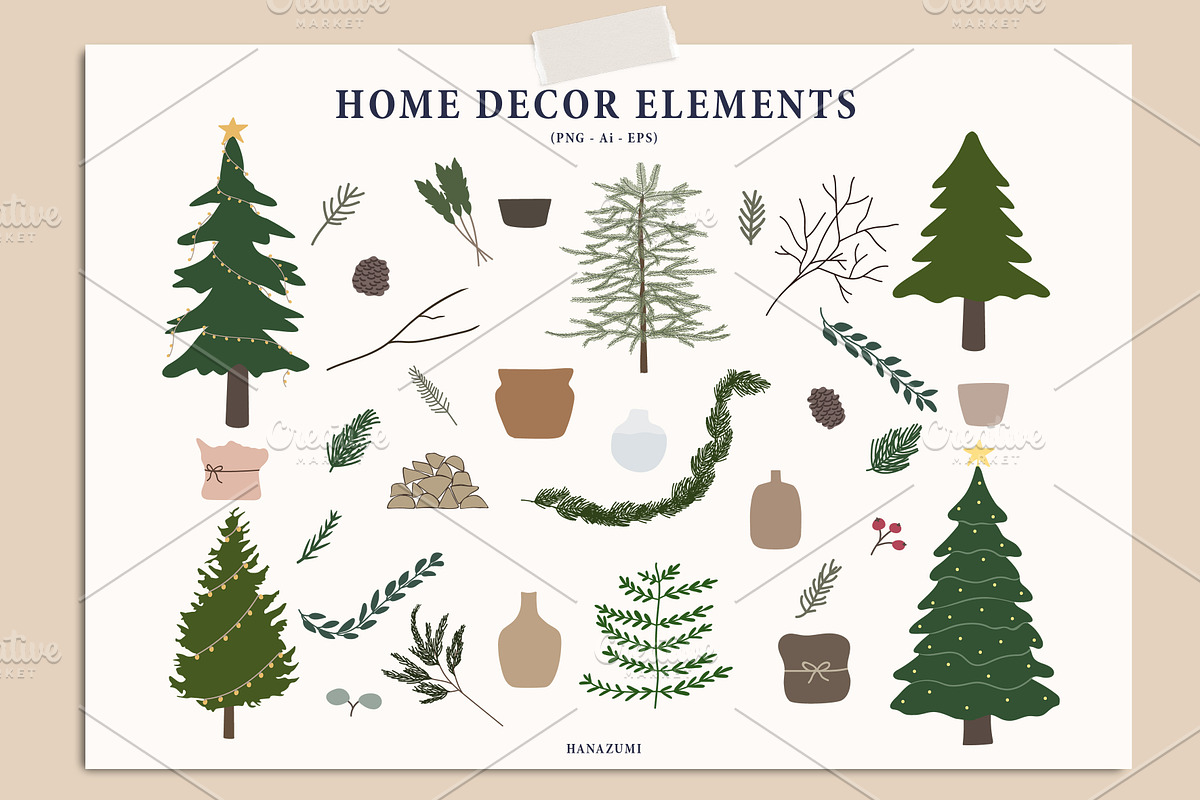 Christmas Winter Decoration, a Decorative Illustration by Hanazumi (Photo 2 of 14)