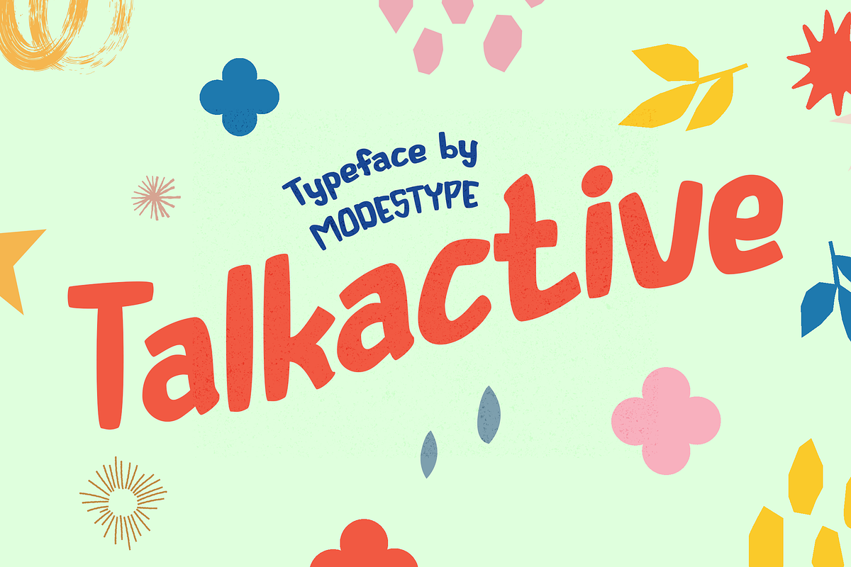 Talkactive - Comic Kids Font, a Sans Serif Font by Modestype Studio (Photo 1 of 10)