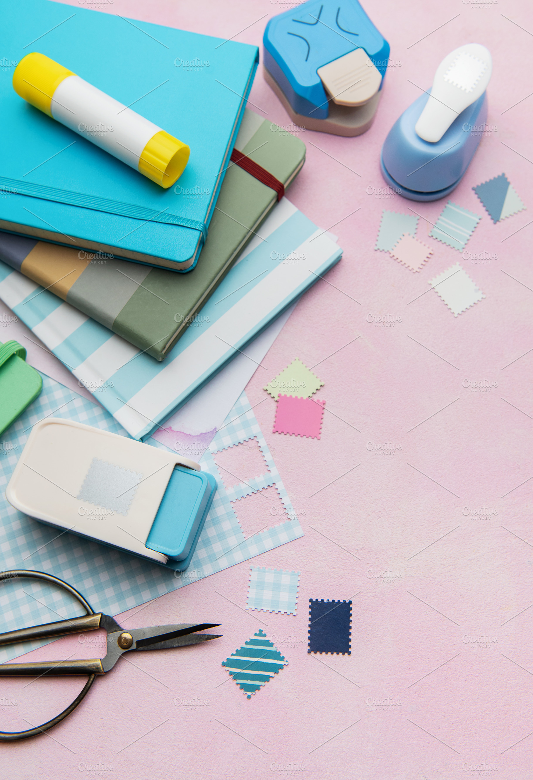 Crafting tools and notebooks for scrapbooking hobby, an Arts & Entertainment Photo by Olena Rudo