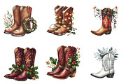 Christmas Cowboy Boots Clipart, an Illustration by SinaCreation (Thumbnail 5 of 7)