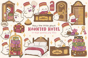 Cute Ghost Haunted Hotel Clipart