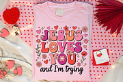 Jesus Loves You Retro Valentines Day, an Illustration by Canvas Craft (Thumbnail 4 of 6)
