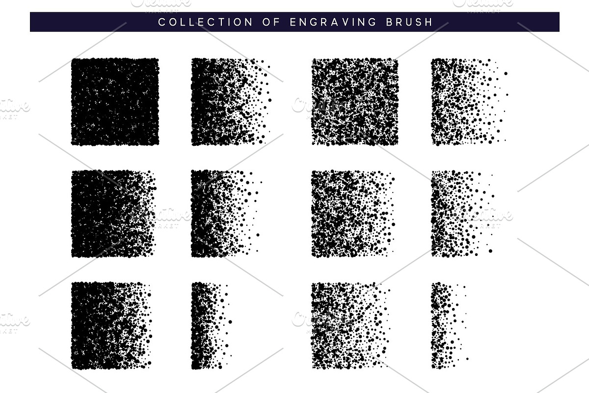 Set Brush stipple pattern for design. Dots black texture, a Decorative Illustration by Modern vector