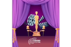Cinema poster. curtains in luxury, an Illustration by Onyx
