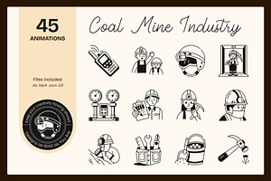 Animated Coal Mine Industry Drawing, an Outline Icon by Vectors Market