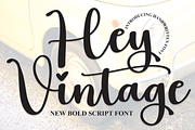 Hey Vintage | Script Font, a Script Font by Scratchones (Thumbnail 1 of 8)