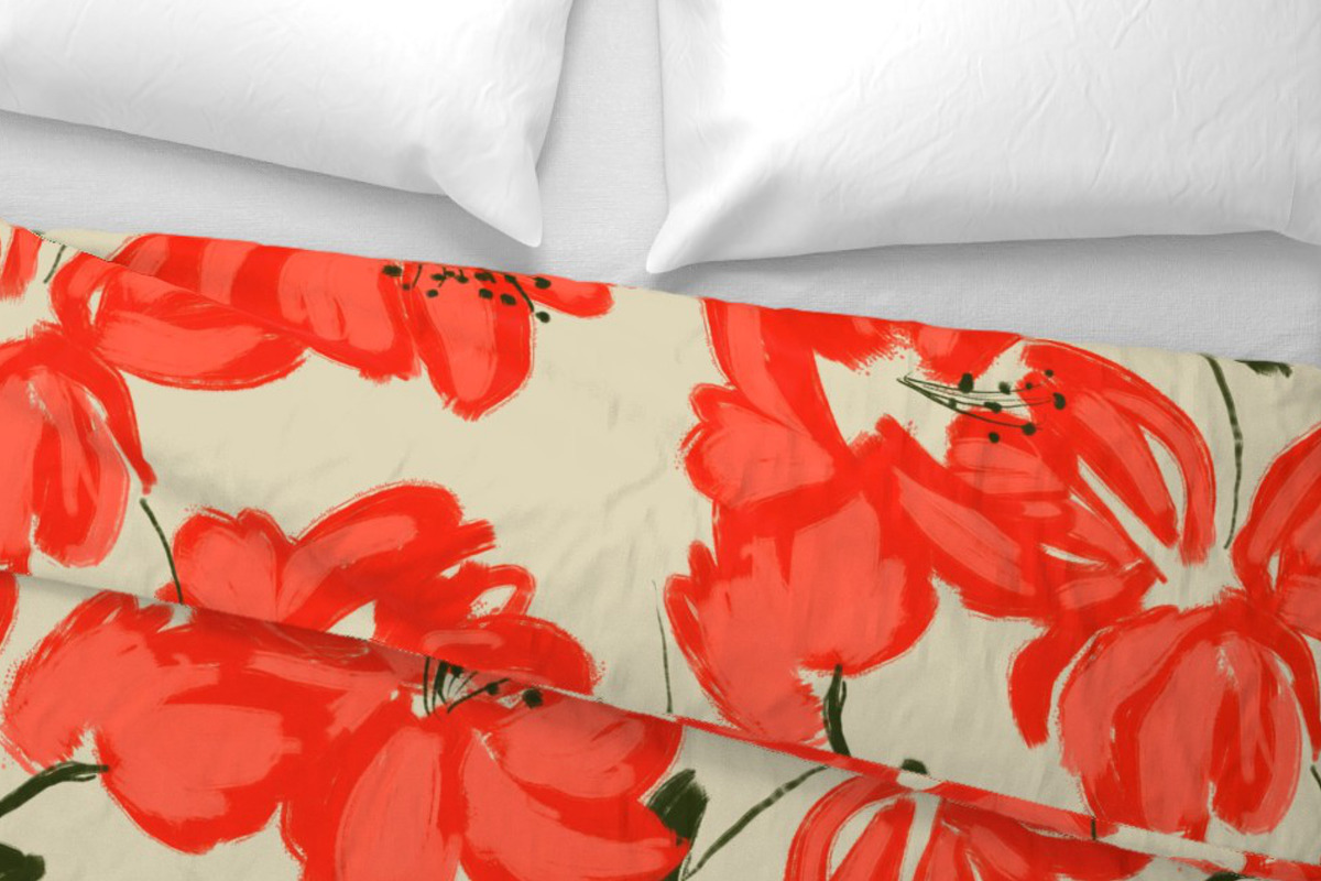 Red big blooms garden flowers, a Pattern Graphic by Nocito Design (Photo 3 of 5)