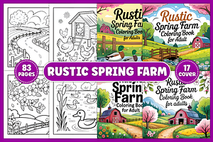Rustic Spring Farm Coloring Pages, a Decorative Illustration by Coco Bloom