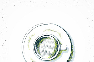 Coffee handmade in sketch style