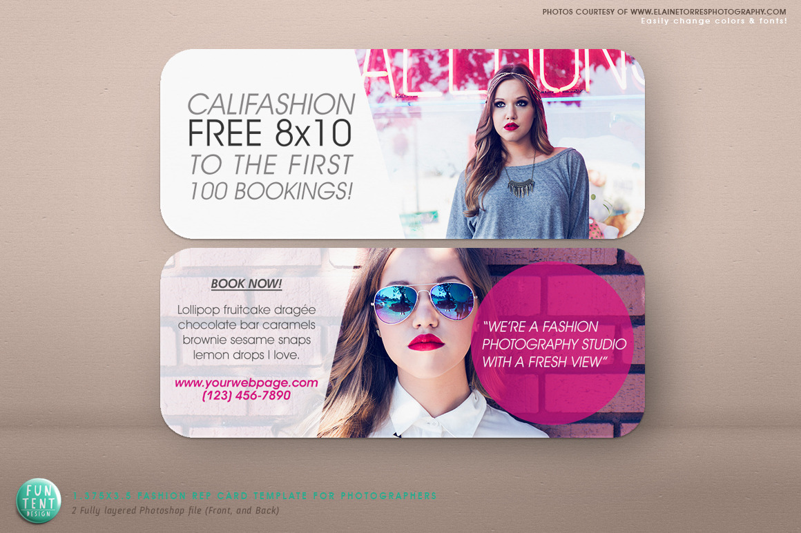 1.375 x 3.5 Modern Fashion Rep Card, a Business Card Template by FUN ...